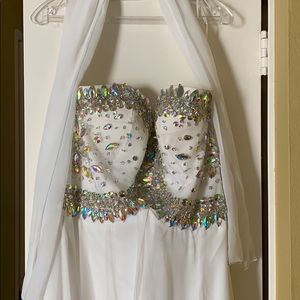 White studded formal dress